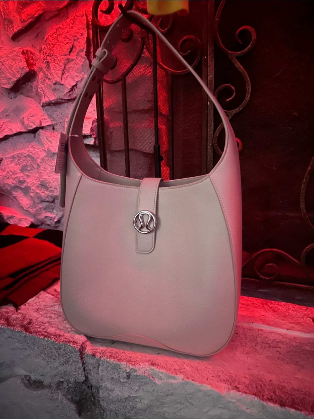 lululemon athletica Pale Beige Leather Shoulder Bag